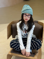 【100-160cm】韓版小狗連帽修身T