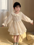 【90-140cm】拼接蕾絲連身裙