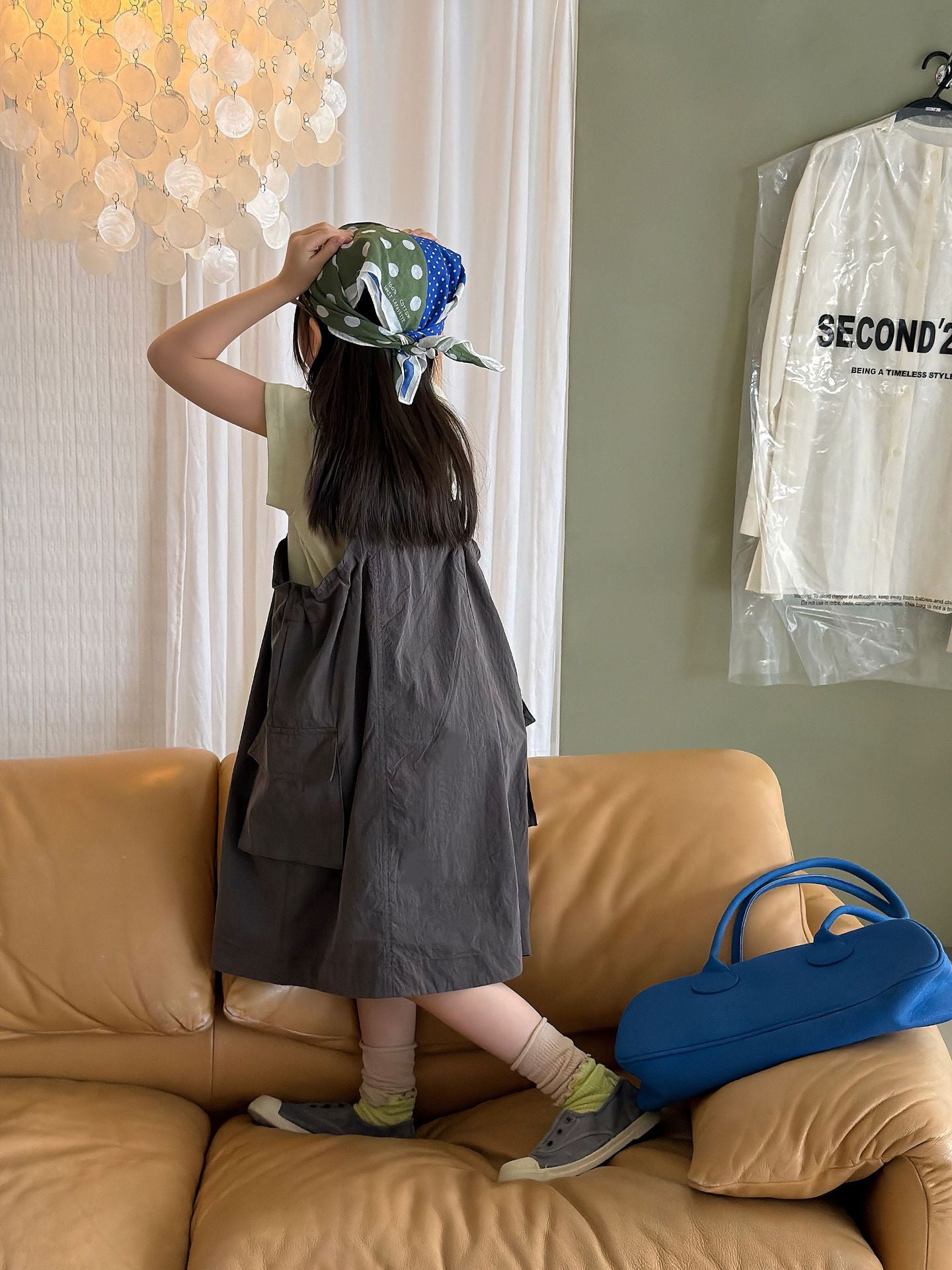 【100-160cm】韓版吊帶裙兩件套
