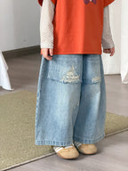 【90-140cm】米妮可愛真兩件上衣 | 破洞牛仔褲