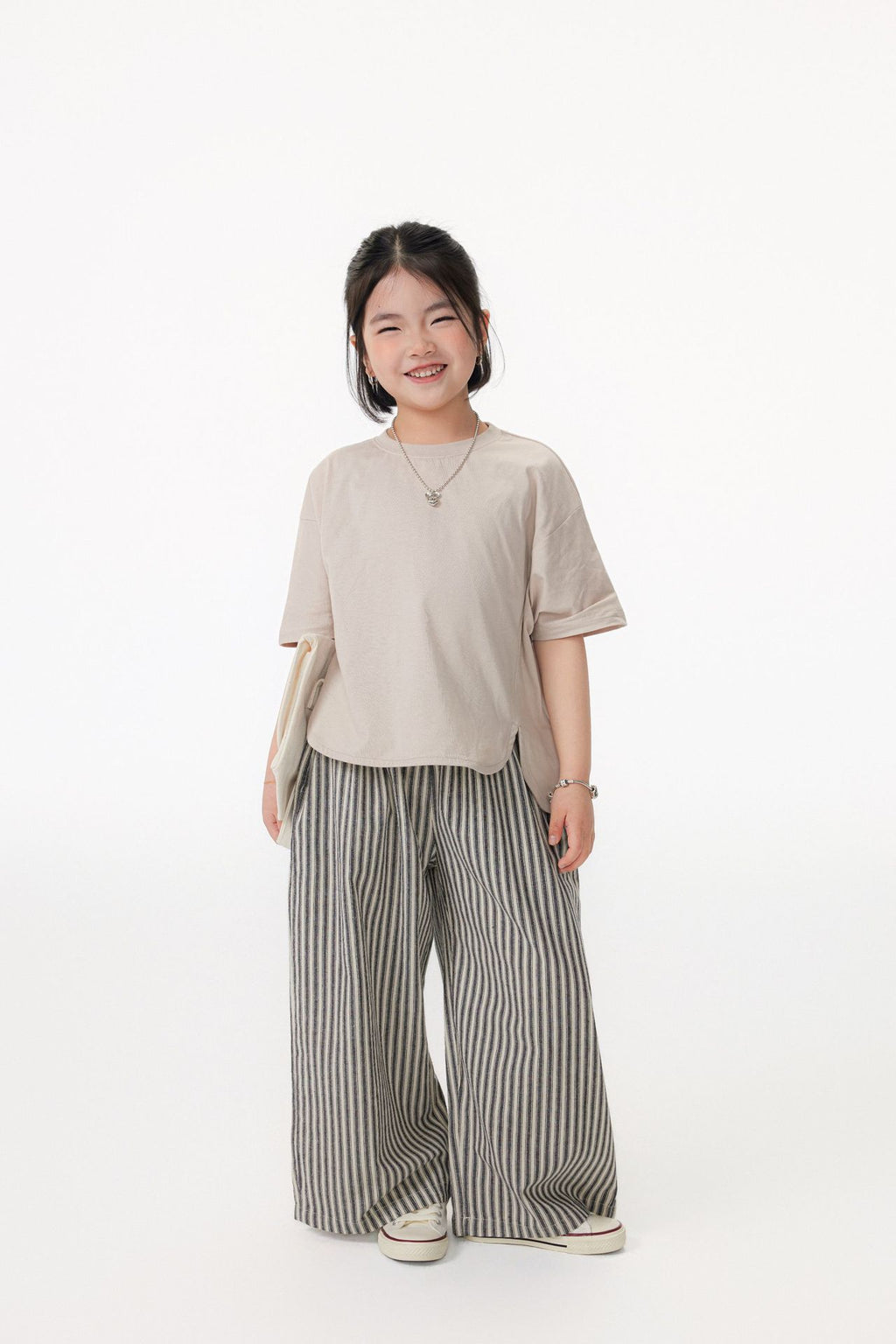 【90-150cm / M.L】【親子裝】日系前擺圓弧寬版短袖