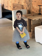 【90-140cm】KT寬鬆T | 灰色紗裙