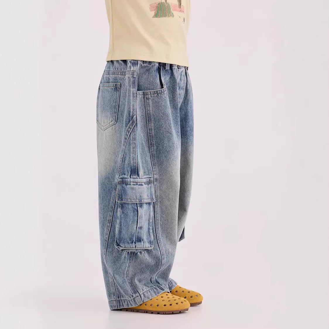 【90-150cm】工裝牛仔褲