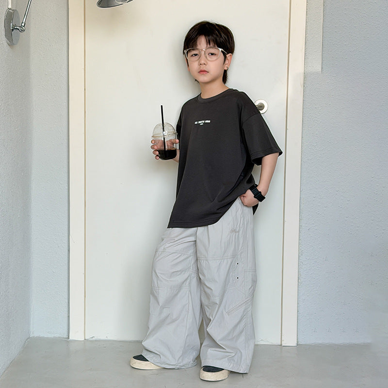 【100-170cm】酷帥字母寬鬆T