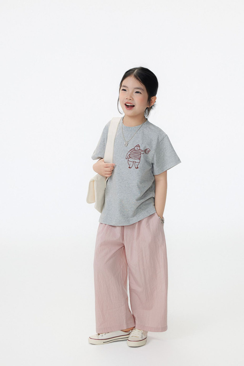 【90-150cm / M.L】【親子裝】日系純色九分蘿蔔休閒褲