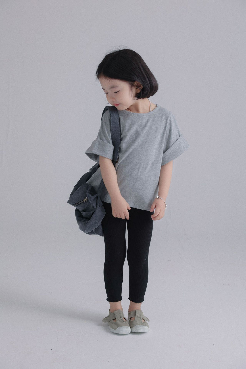 【90-150cm / F】【親子裝】日系薄款彈性坑條密邊打底褲
