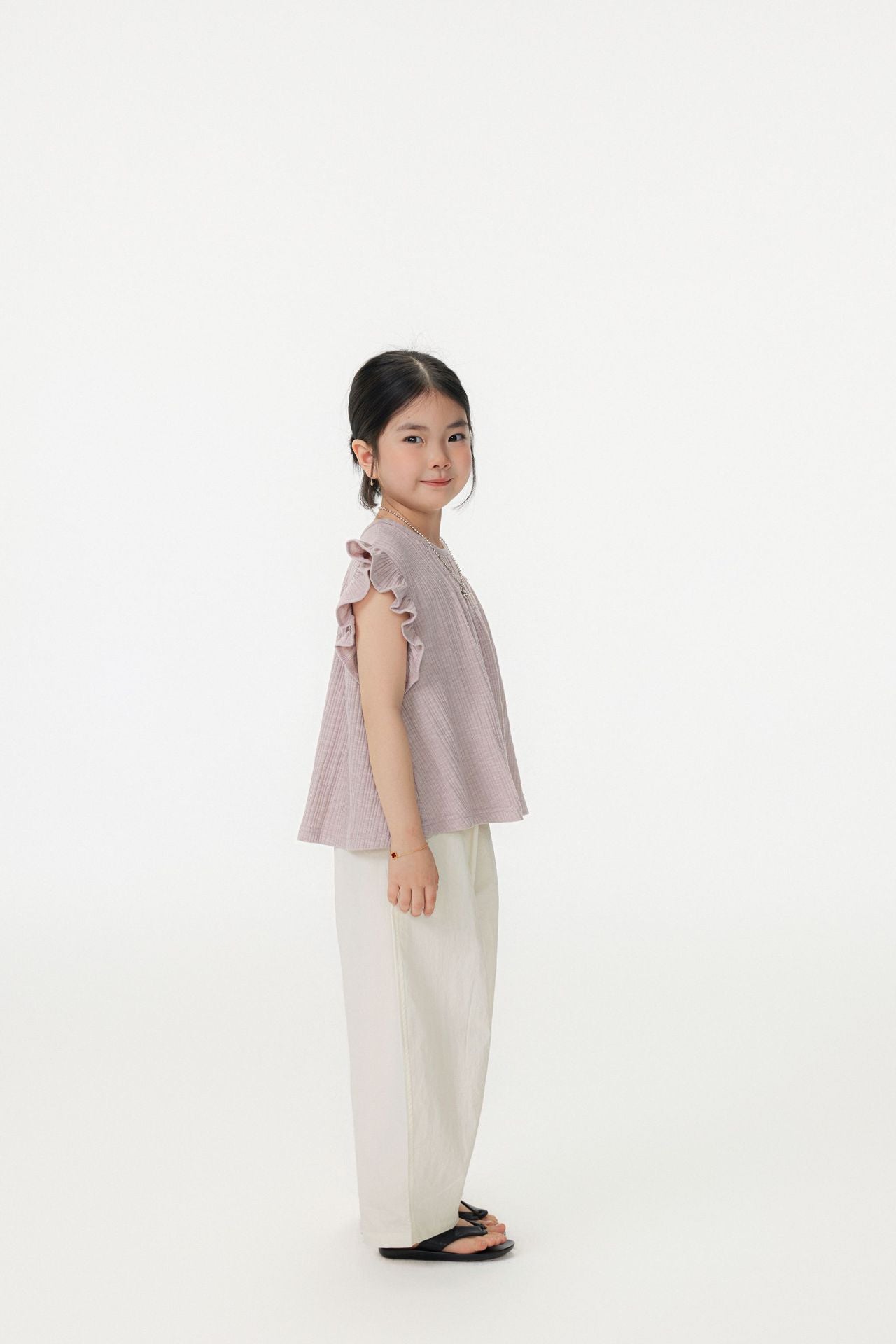 【90-150cm / F】【親子裝】日系竹節坑條小飛袖娃娃衫
