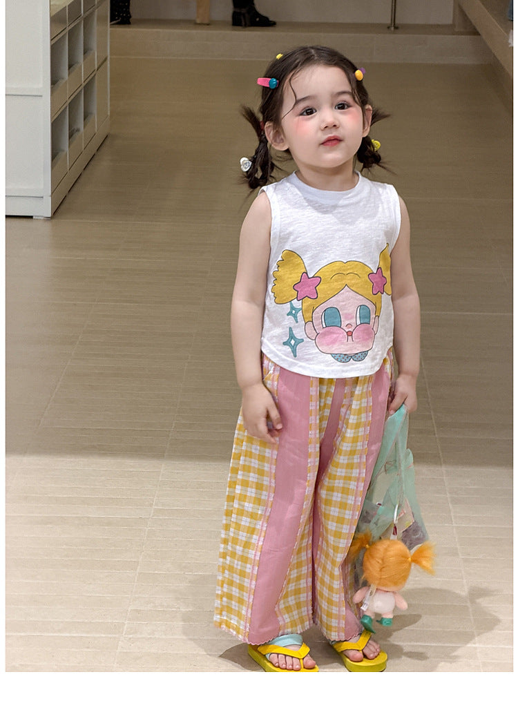 【80-140cm】哭娃背心 | 格紋休閒褲