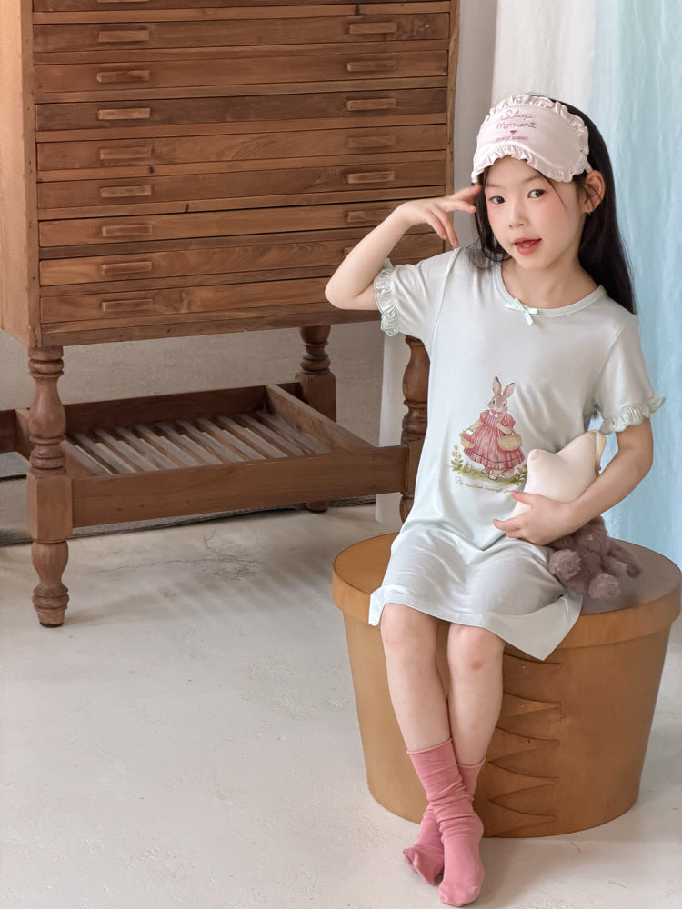 【100-170cm】莫代爾棉涼感兔兔連身家居服