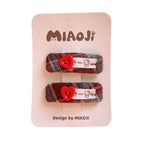 蝴蝶結格紋髮夾