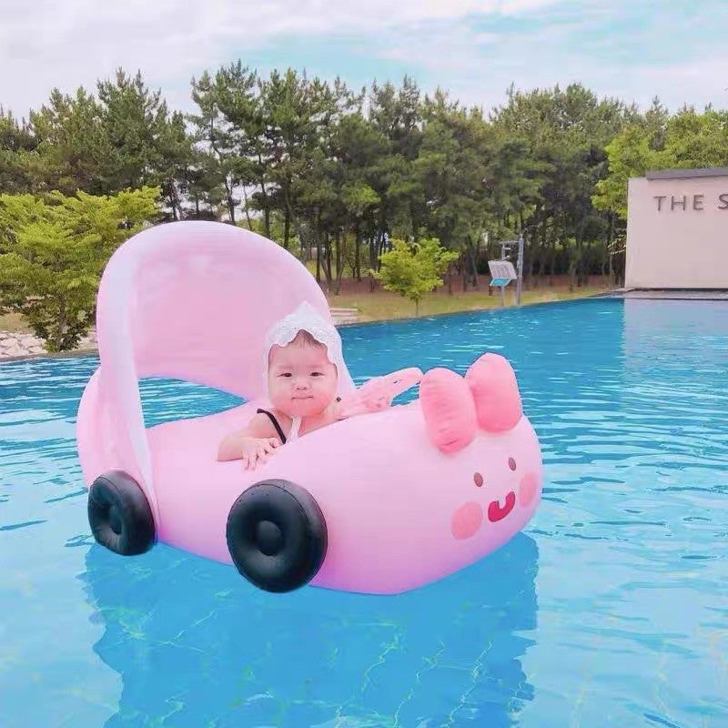 可愛卡通遮陽車車座圈泳圈