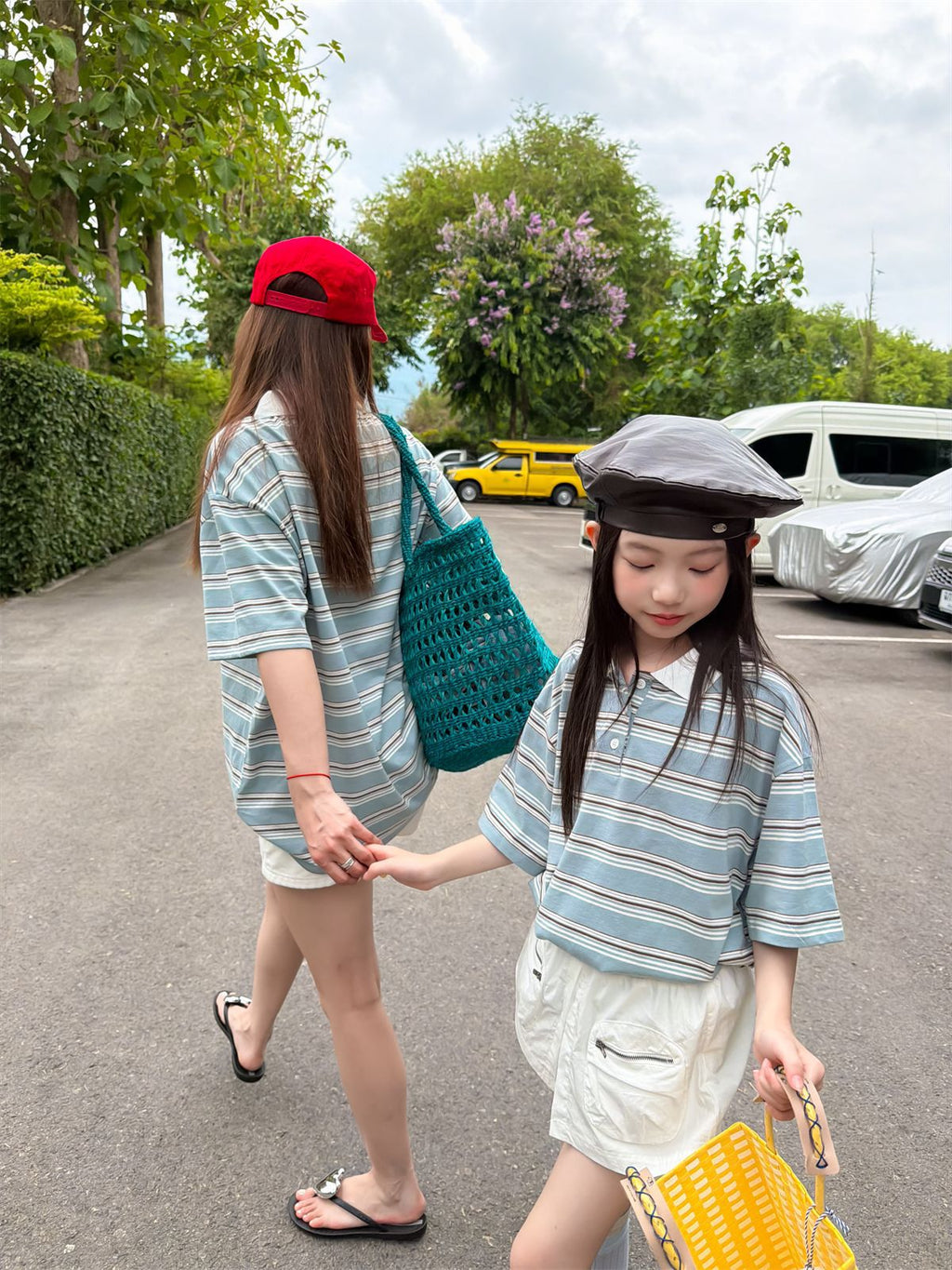 【100-160cm】【親子裝】條紋POLO衫