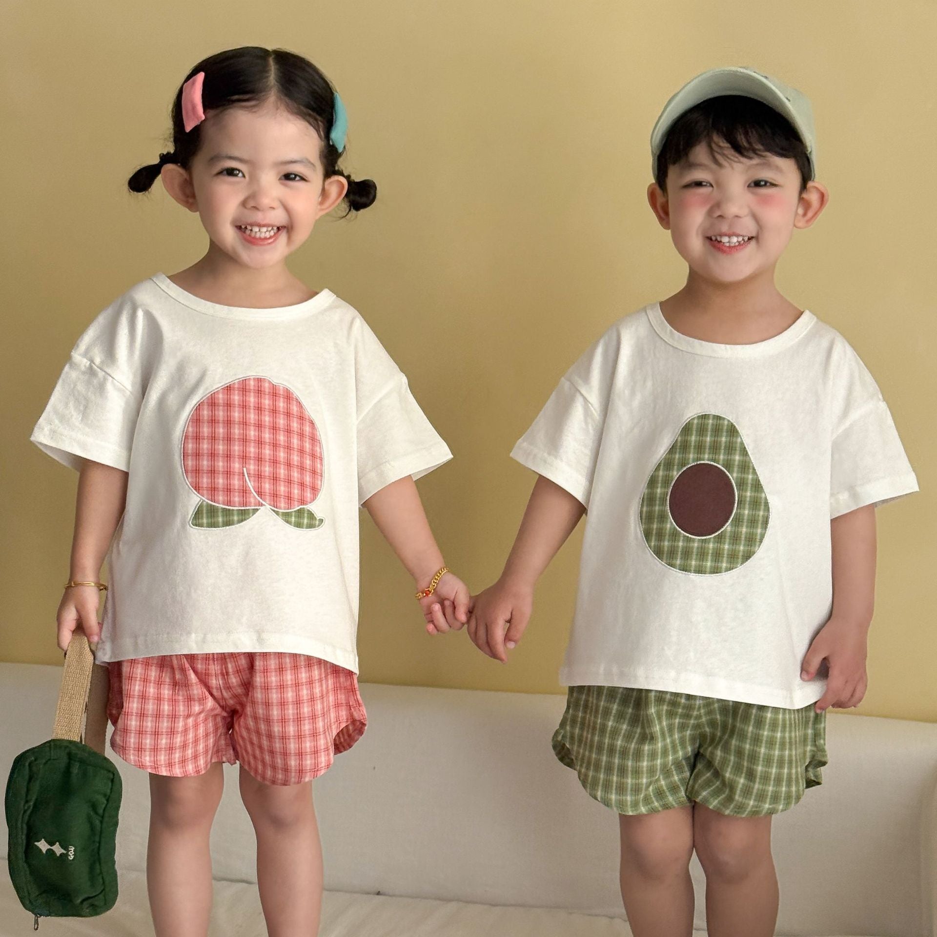 【80-150cm】水果格紋居家服套裝