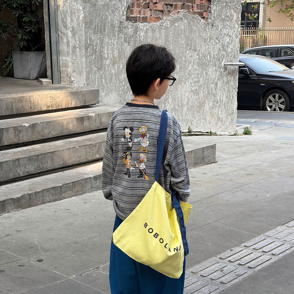 【90-160cm】韓版卡通條紋T