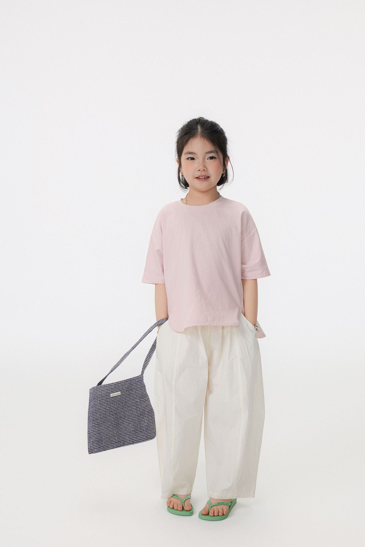 【90-150cm / M.L】【親子裝】日系前擺圓弧寬版短袖