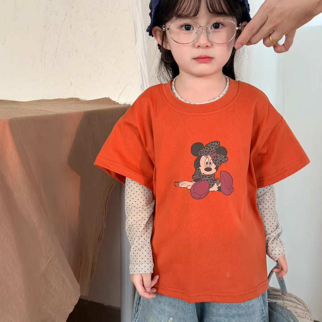 【90-140cm】米妮可愛真兩件上衣 | 破洞牛仔褲