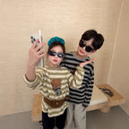 【100-160cm】卡通圓領寬鬆長袖T