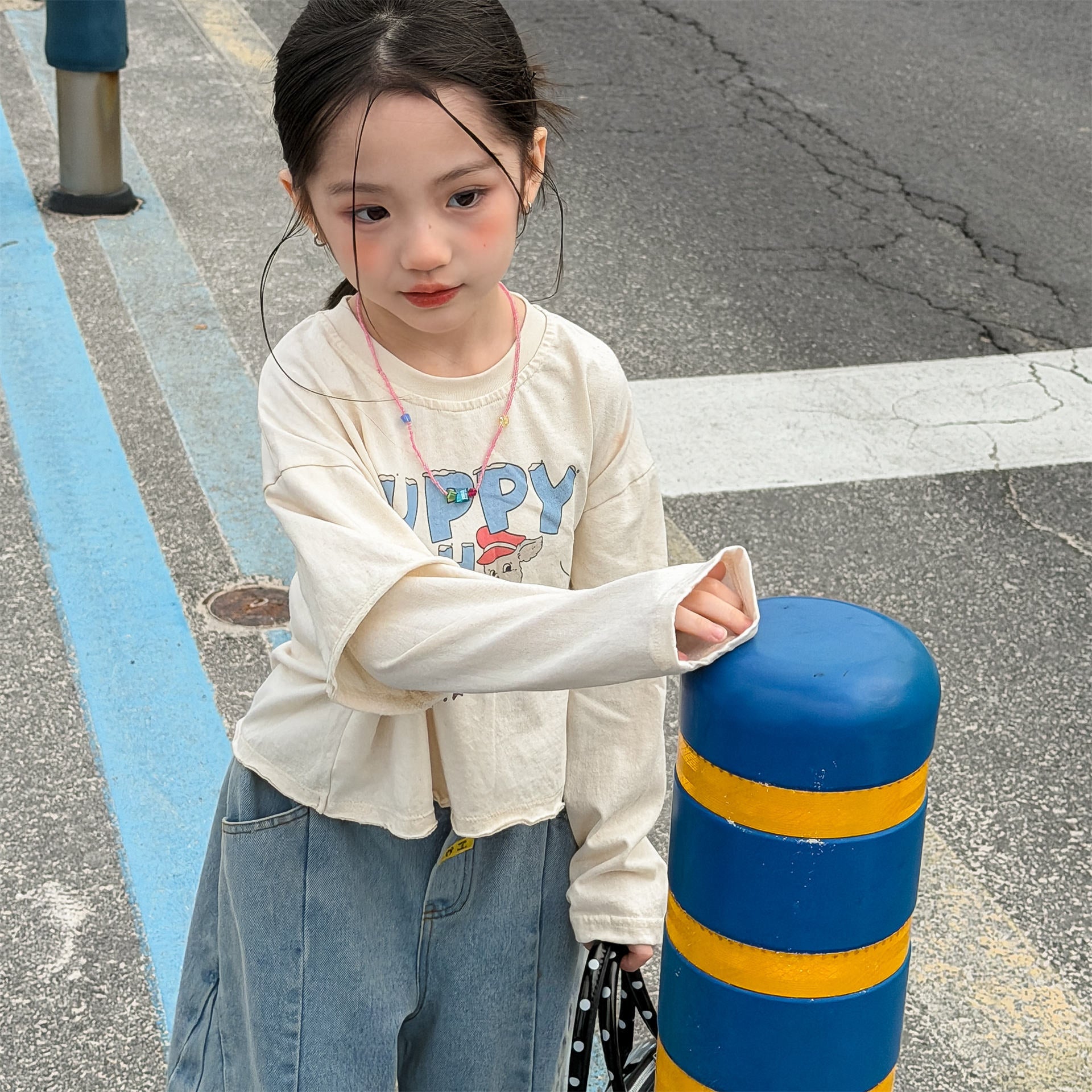 【80-130cm】韓版假兩件T