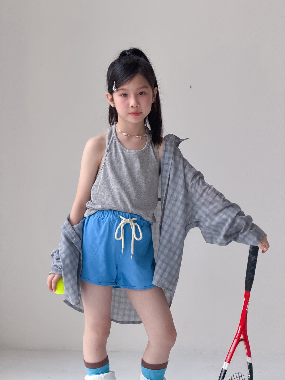 【100-1600cm】純色掛脖休閒背心 | 運動短褲