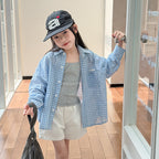 【100-170cm】慵懶格子襯衫防曬外套