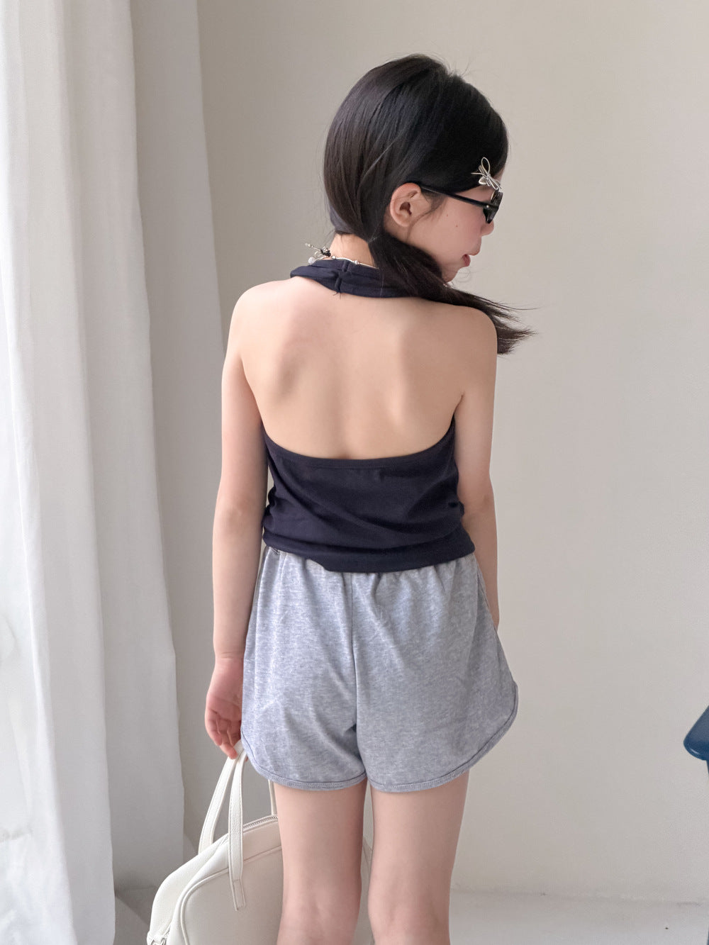 【100-1600cm】純色掛脖休閒背心 | 運動短褲
