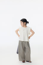 【90-150cm / F】【親子裝】日系竹節坑條小飛袖娃娃衫