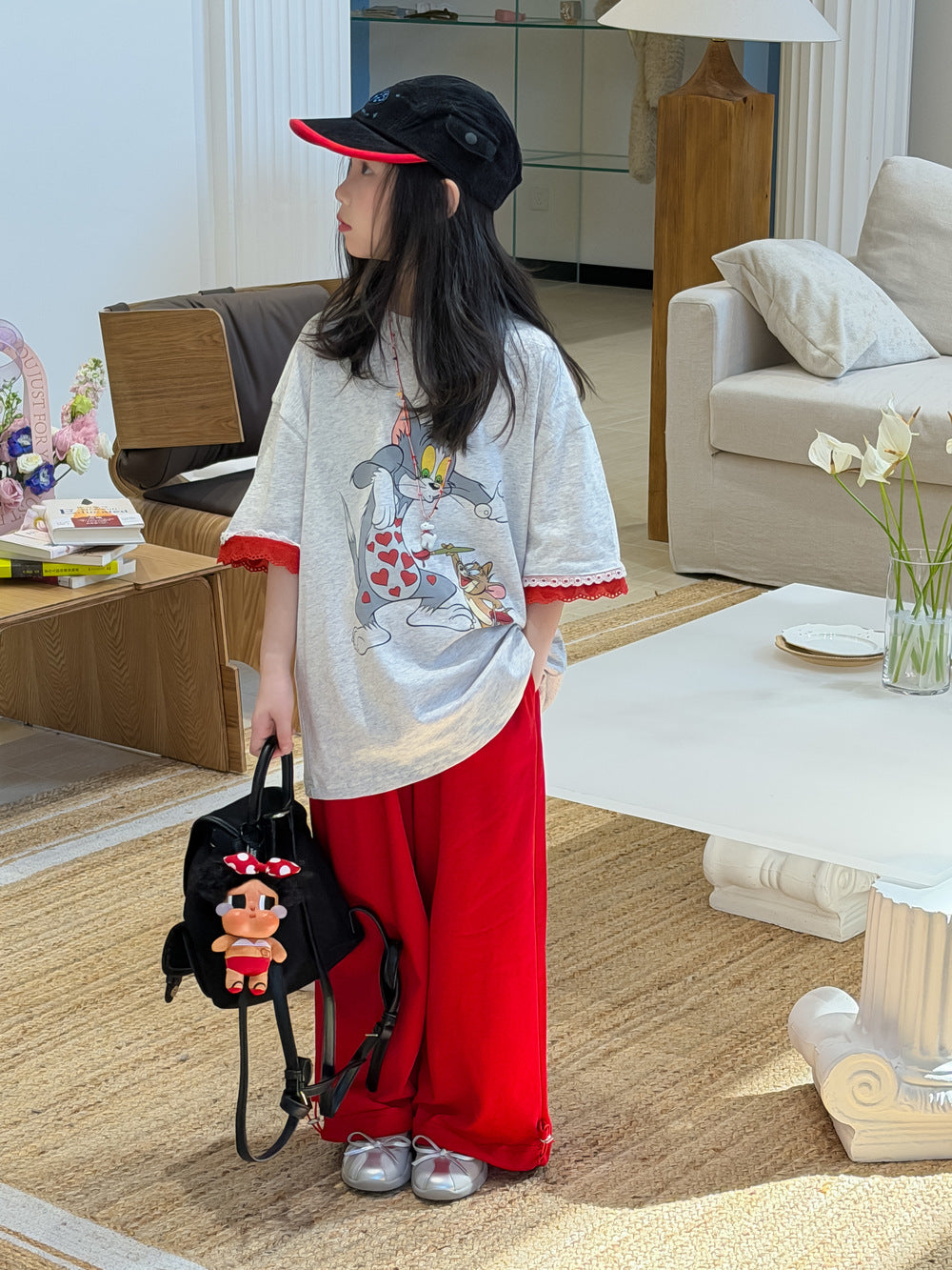 【100-160cm】湯姆貓圓領寬鬆上衣