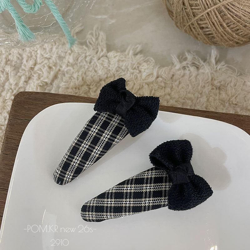 格紋小香風瀏海夾