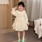 【90-140cm】拼接蕾絲連身裙