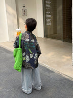 【90-160cm】潮帥抽象派藝術襯衫