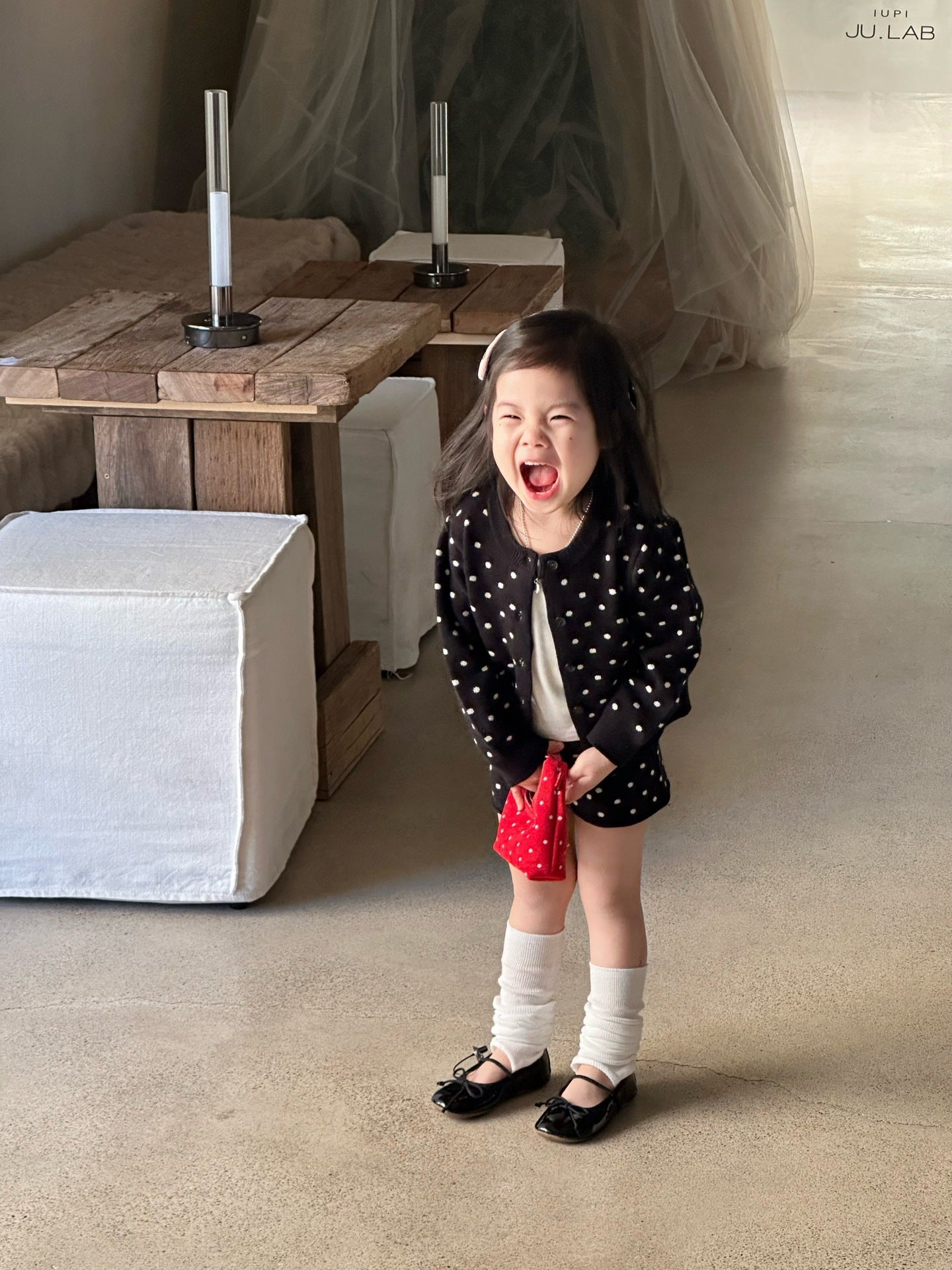 【90-140cm】波點毛衣套裝