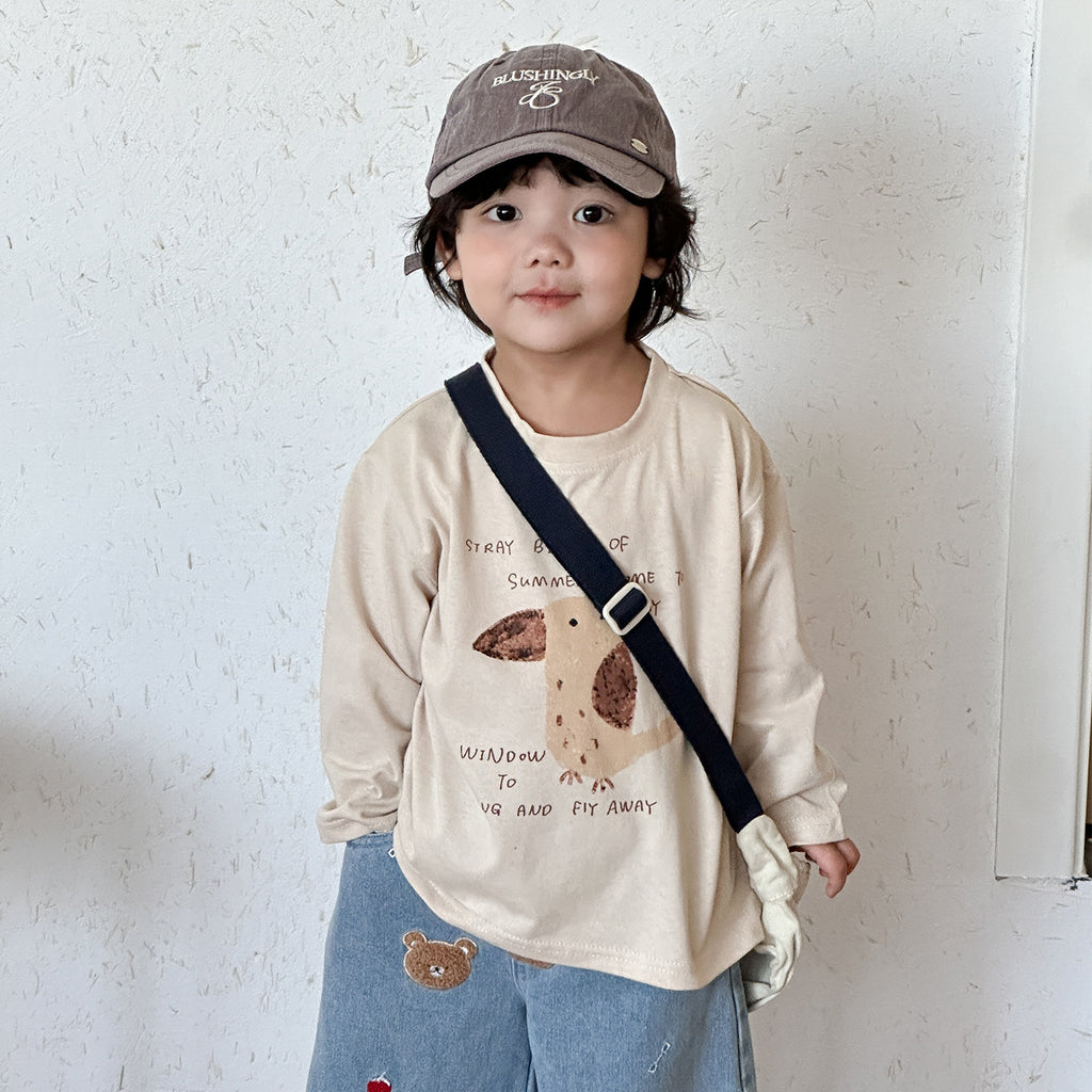 長袖寬鬆純棉T恤