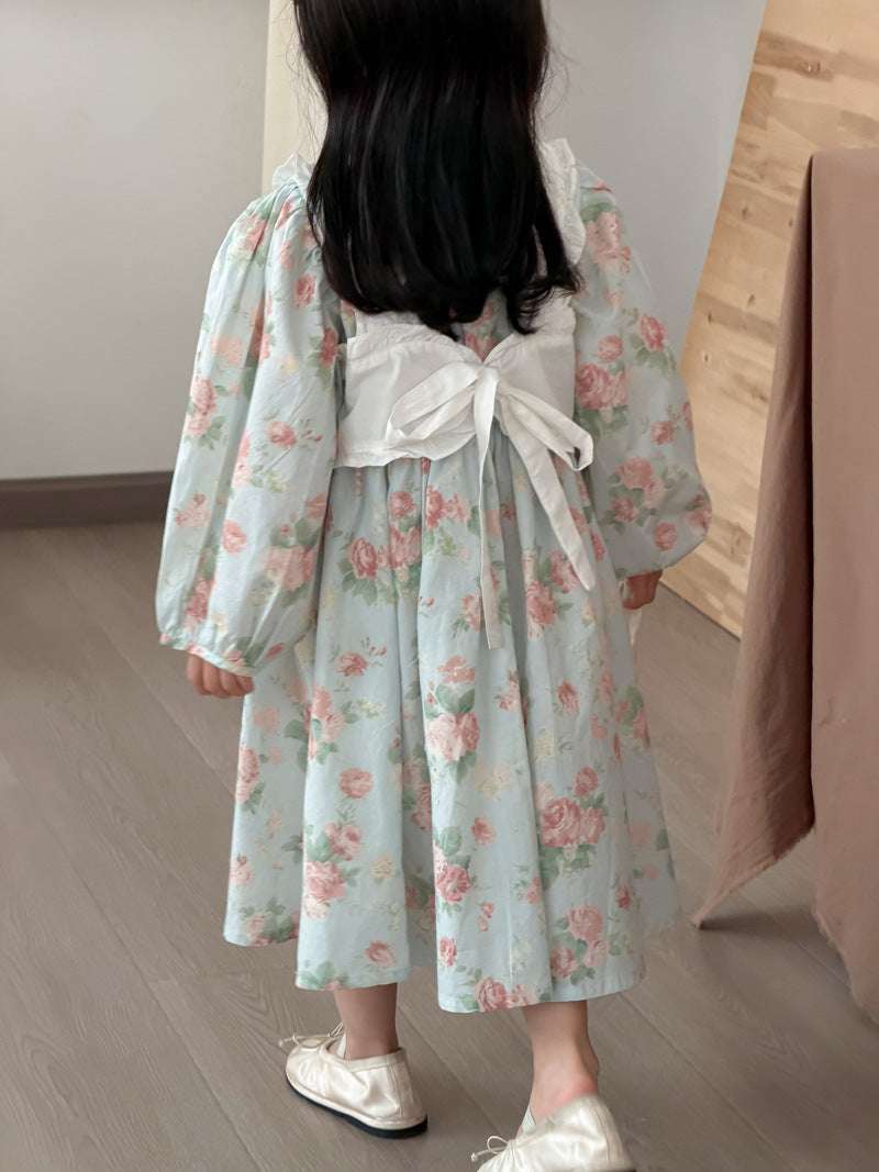 【90-140cm】罩衫吊帶棉布連身裙