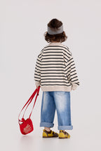 【90-150cm】迷彩條紋字母針織棒球外套