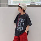 【100-170cm】美式復古砂洗卡通T