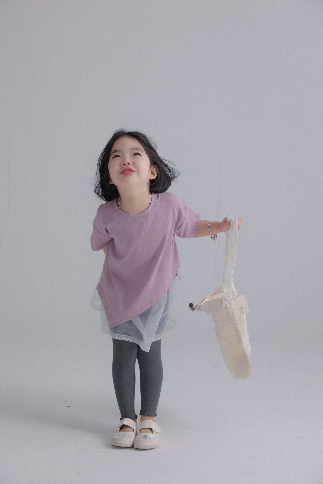【90-150cm / F】【親子裝】日系薄款彈性坑條密邊打底褲