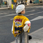 【90-160cm】美式個性寬鬆撞色棒球外套