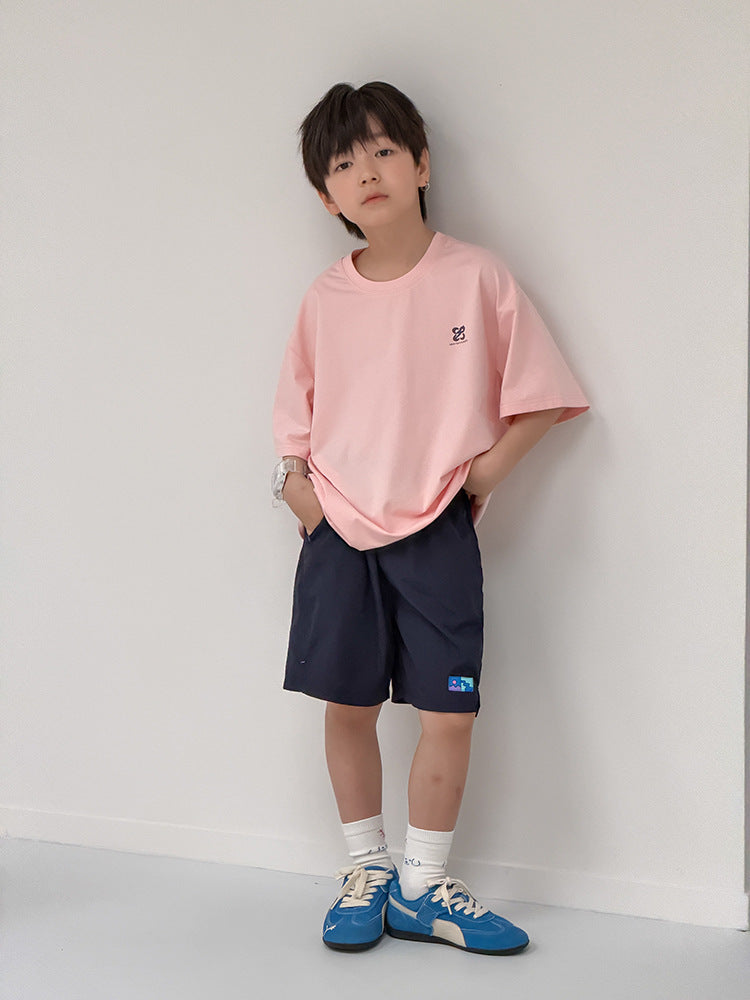 【100-170cm】夏日多巴胺涼感五分休閒褲