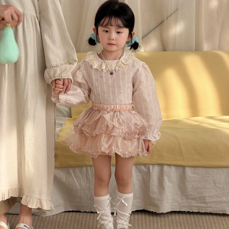 【90-140cm】蝴蝶結小清新上衣