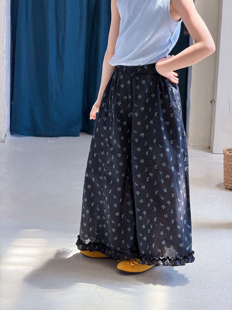 【100-170cm】碎花花邊防蚊褲