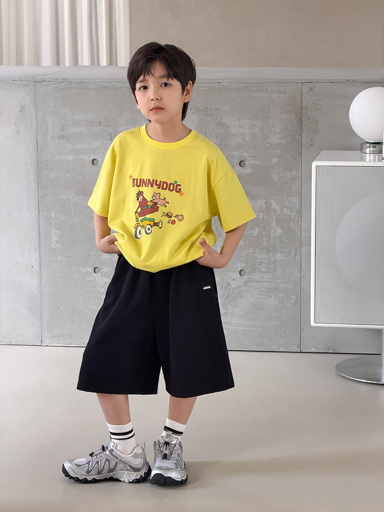 【100-170cm】百搭全棉字母五分褲