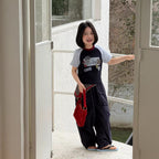 【120-160cm】插肩彈性印花T