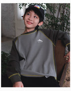 【現貨 110cm】華夫格拼接上衣