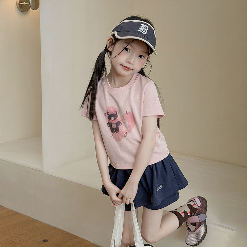【100-170cm】舒適高彈卡通修身辣妹T