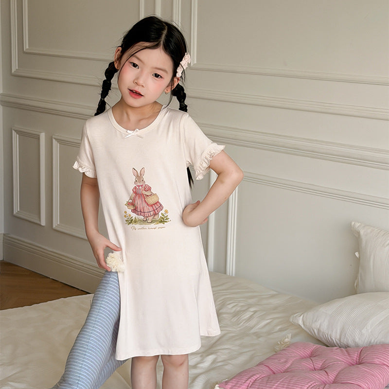 【100-170cm】莫代爾棉涼感兔兔連身家居服