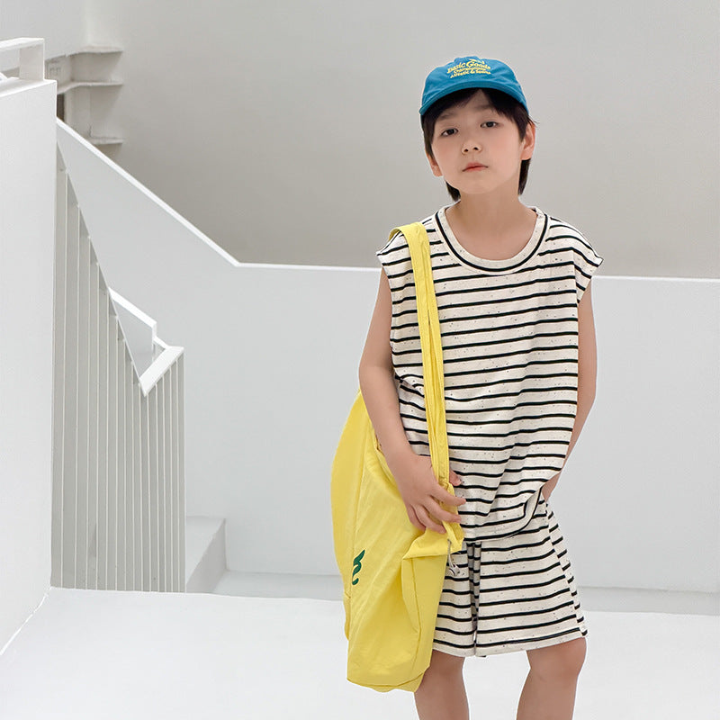 【100-170cm】2色~撞色條紋套裝