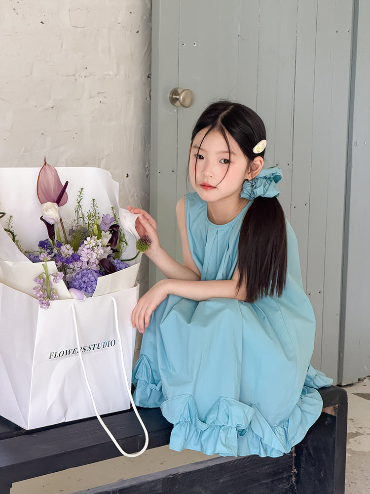 【100-170cm】3色-小甜妹系氛圍感荷葉公主背心裙