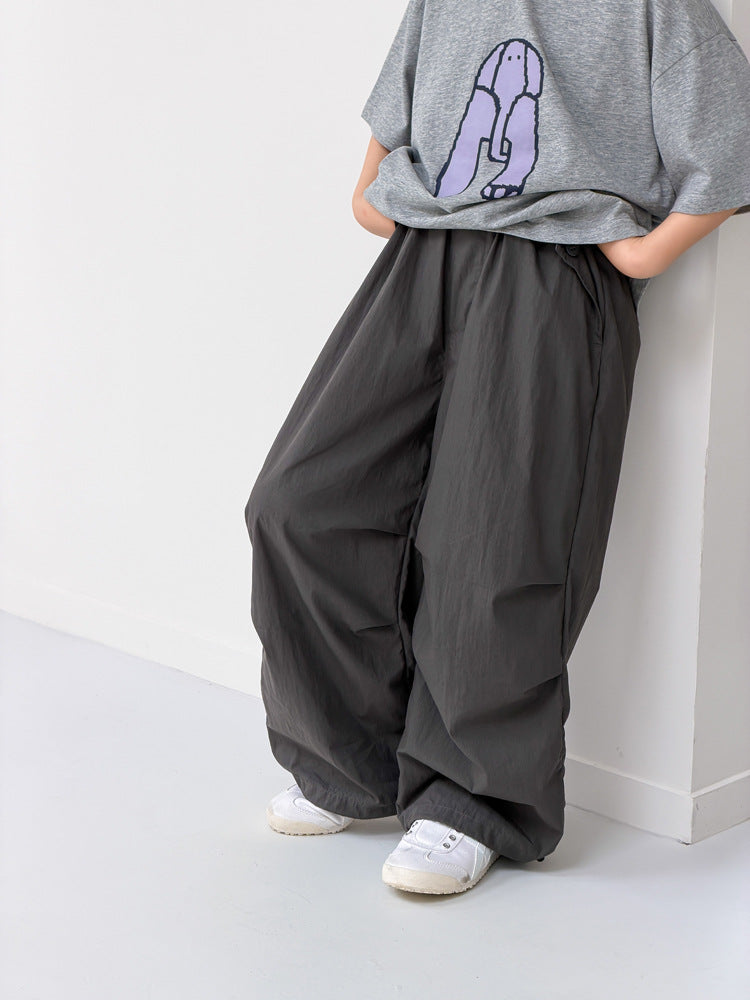 【100-170cm】拼接分割休閒工裝褲