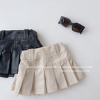 【90-150cm】時尚軟皮褲裙