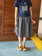 【100-170cm】學院風復古格子半身裙